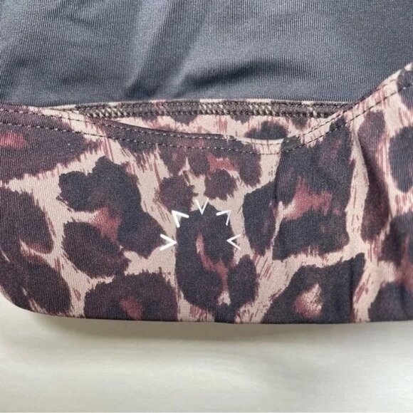 Varley Sherman Leopard Print Longline Racerback Sports Bra Size XS Mob Wife - Picture 6 of 6